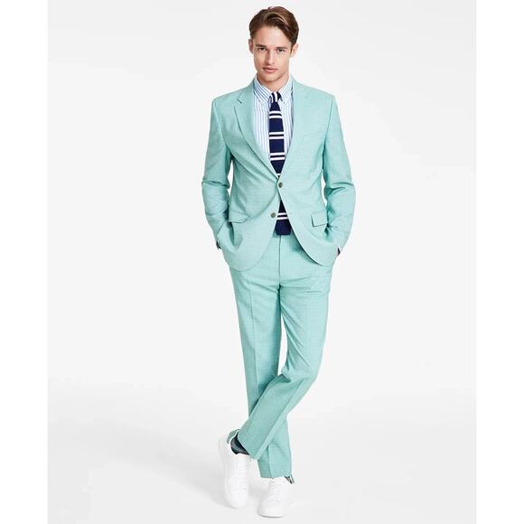 Modern-Fit Seasonal Cotton Stretch Suit - Picture 1 of 3